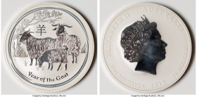 Elizabeth II silver Reverse Proof "Year of Goat" 10 Dollars (10 oz) 2015-P UNC, Perth mint, KM-Unlisted. HID09801242017 © 2023 Heritage Auctions | All...