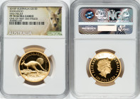Elizabeth II gold Proof High Relief "Kangaroo" 100 Dollars (1 oz) 2015-P PR70 Ultra Cameo NGC, Perth mint, KM-Unl. One of first 350 struck. HID0980124...