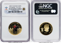 Elizabeth II gold Colorized Proof "R.C.M.P. - Vancouver Olympics" 75 Dollars 2007 PR69 Ultra Cameo NGC, Royal Canadian mint, KM749. HID09801242017 © 2...