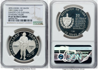 Republic silver Proof " Ernesto Che Guevara's Death - 30th Anniversary" 10 Pesos (1 oz) 1997 PR67 Ultra Cameo NGC, Havana mint, KM724. Standing Figure...