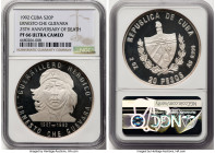 Republic silver Proof "Death of Che Guevara - 25th Anniversary" 20 Pesos (2 oz) 1992 PR66 Ultra Cameo NGC, Havana mint, KM532. HID09801242017 © 2023 H...