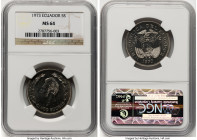 Republic 5 Sucres 1973 MS64 NGC, KM84. One year type and a modern rarity with most of the original mintage being melted. HID09801242017 © 2023 Heritag...