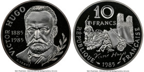 Republic silver Proof "Victor Hugo" 10 Francs 1985 PR69 Ultra Cameo NGC, KM956b. HID09801242017 © 2023 Heritage Auctions | All Rights Reserved