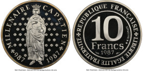 Republic silver Proof "King Capetian Millennium" 10 Francs 1987 PR69 Ultra Cameo NGC, KM961a. Mintage: 10,000. HID09801242017 © 2023 Heritage Auctions...