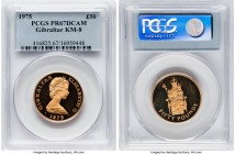 Elizabeth II gold Proof "Introduction of the British Pound Sterling - 250th Anniversary " 50 Pounds 1975 PR67 Deep Cameo PCGS, KM8. HID09801242017 © 2...
