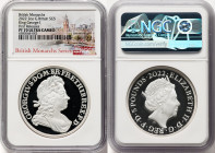 Elizabeth II silver Proof "King George I" 5 Pounds (2 oz) 2022 PR70 Ultra Cameo NGC, British Monarchs series. First releases. HID09801242017 © 2023 He...