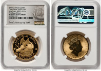 Elizabeth II gold Proof "Mayflower 400th Anniversary" 100 Pounds (1 oz) 2020 PR70 Ultra Cameo NGC, Mintage: 500. First day of issue. HID09801242017 © ...