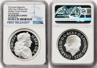 Charles III silver Proof "Petition Crown - Portrait" 5 Pounds (2 oz) 2023 PR70 Ultra Cameo NGC, Mintage: 3,260. First Releases. Great Engravers series...