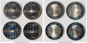 Republic 4-Piece Uncertified silver "Maritime History" 5 Liri Proof Set 1986 UNC, Set Mintage: 15,000. The third set in a three-part series commemorat...