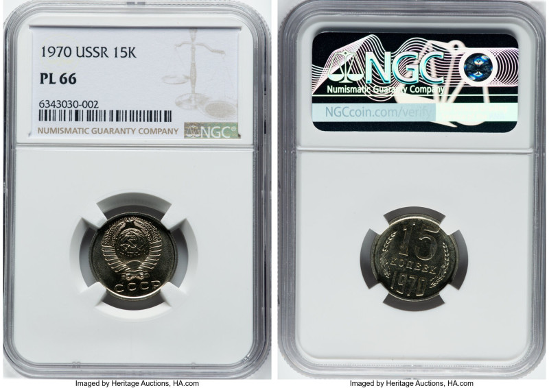 USSR Prooflike 15 Kopecks 1970 PL66 NGC, KM-Y131. HID09801242017 © 2023 Heritage...