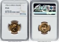 Elizabeth II 11-Piece Certified Proof Set 1956 NGC, 1) gold Pound 1956 PR65 NGC, KM54 2) gold 1/2 Pound 1956 PR65+ Cameo NGC, KM53 3) 5 Shillings 1956...