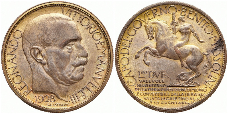 ITALIEN KÖNIGREICH
Viktor Emanuel III., 1900 - 1946. Bronzemedaille 1928 (zu 2 ...