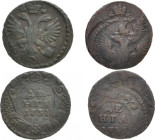 RUSSLAND GROSSFUERSTENTUM / KAISERREICH
Anna, 1730 - 1740. Ku.- Denga 1731. Dazu: Elisabeth, Ku.- Denga 1749 (interessante Verprägung). Bitkin 277(R)...