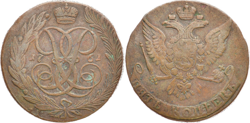 RUSSLAND GROSSFUERSTENTUM / KAISERREICH
Elisabeth, 1741 - 1761. Ku.- 5 Kopeken ...