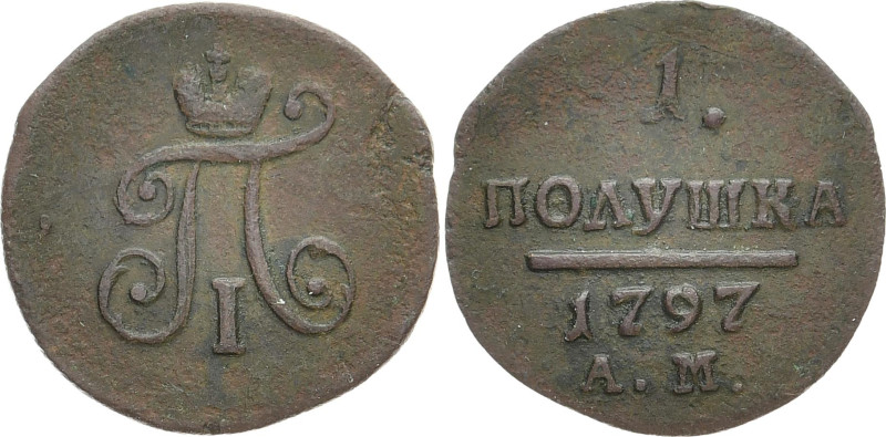 RUSSLAND GROSSFUERSTENTUM / KAISERREICH
Paul I., 1796 - 1801. Ku.- Poluschka 17...
