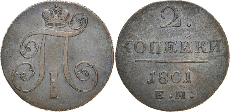 RUSSLAND GROSSFUERSTENTUM / KAISERREICH
Paul I., 1796 - 1801. Ku.- 2 Kopeken 18...