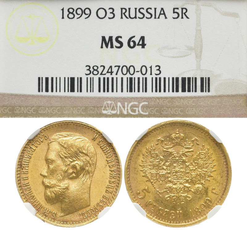 RUSSLAND GROSSFUERSTENTUM / KAISERREICH
Nikolaus II., 1894 - 1917. 5 Rubel 1899...