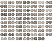 Umayyad, dirhams (69), of al-Andalus, date uncertain. al Jazira 129, al-Samiya 131 (3), al-Taymara 91, Ardashir Khurra 90, 97, Darabjird 90, 91 (2), 9...