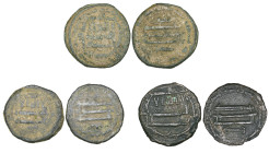Abbasid, temp. al-Mamun (194-218h), fals, Ras al-Ayn 202h, citing Jahm and Harun, 3.05g (Shamma p.152, 5), fine, rare; and other fulus (2) comprising ...
