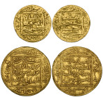 Muwahhid, abu-Ya'qub Yusuf I (558-580h), half-dinar, type as Amir al-Mu'minin, 2.30g (Hazard 495), good very fine; and quarter-dinar, 1.14g (Hazard 49...