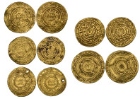 Fatimid, al-'Aziz, dinar, Misr 376h, 4.15g; al-Mustansir, dinar, Misr 436h, 4.11g; al-Amir, dinars (3), al-Iskandariya 503, 3.68g, Misr 521, 4.14g and...