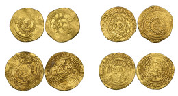 Ayyubid, Saladin, dinar, al-Qahira 5xxh, citing al-Nasir, 3.86g; al-'Aziz 'Uthman, dinar, al-Qahira, 590, 4.68g (Balog 185) , and similar dinars (2), ...