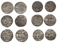 India, Hyderabad, Nasir al-Daulah (AH 1244-73; AD 1829-57), half-rupees (5), 1257/5, Haidarabad, in the name of Bahadur Shah (KM C78), with single tes...