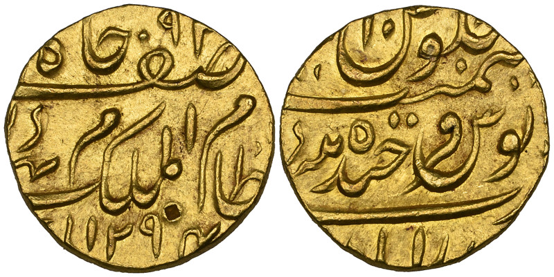 India, Hyderabad, Mir Mahbub Ali Khan (AH 1285-1329; AD 1869-1911), ashrafi, 129...