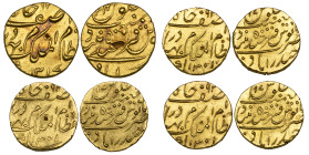 India, Hyderabad, Mir Mahbub Ali Khan (AH 1285-1329; AD 1869-1911), half-ashrafis (3), 1301/17, 5.55g, 5.57g, 5.59g (KM Y.21), all with single test ma...