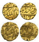 India, Hyderabad, Mir Mahbub Ali Khan (AH 1285-1329; AD 1869-1911), sixteenth-ashrafis (2), both 1321, both 0.68g (cf. KM Y18), one virtually mint sta...