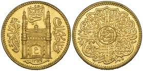 India, Hyderabad, Mir Usman Ali Khan (AH 1329-67; AD 1911-48), ashrafi, 1349/20, 11.17g (KM Y.57a), virtually mint state

Estimate: 1200 - 1500
