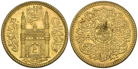India, Hyderabad, Mir Usman Ali Khan (AH 1329-67; AD 1911-48), half ashrafi, 1345h, year 16, 5.61g (KM Y.56.2), good very fine

Estimate: 400 - 500