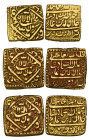 India, Moghul Empire, Akbar (1556-1605), square mohurs (3), Urdu Zafar Qarin, 1000h, probably later strikings, 12.09g. 12.o5g, 11.85g, generally about...