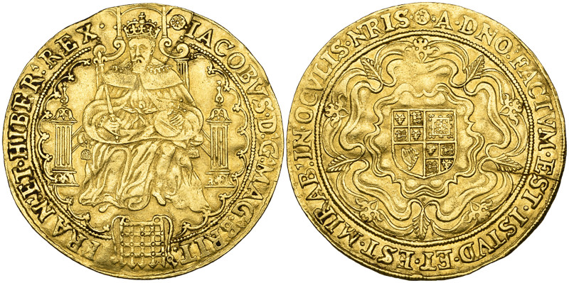 James I (1603-25), Second coinage (1604-19), rose-ryal, m.m. rose, 13.67g (Schne...