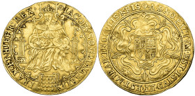 James I (1603-25), Second coinage (1604-19), rose-ryal, m.m. rose, 13.67g (Schneider 6; N. 2079; S. 2613), radial flan crack at 1 o’clock on obverse a...