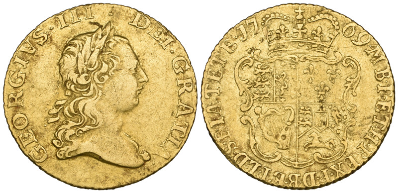 George III, half-guinea, 1769, second head (S. 3732), minor marks and some surfa...