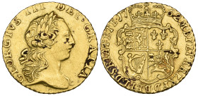George III, quarter-guinea, 1762 (S. 3741) an excavated coin which has been inexpertly cleaned, otherwise good very fine, retaining some surface depos...