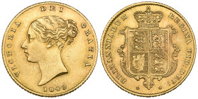 g Victoria, young head, half-sovereign, 1842, from clashed dies and obverse has been rubbed, good very fine to extremely fine

Estimate: 200 - 300