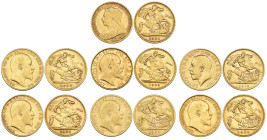 g Victoria- George V, half-sovereigns (7), 1901, 1902, 1903 S, 1904, 1907, 1909, 1912, generally very fine (7)

Estimate: 1000 - 1200