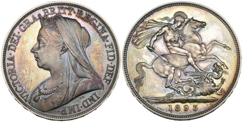 Victoria, old head, proof crown, 1893 lvi (S. 3937), minimal traces of handling,...