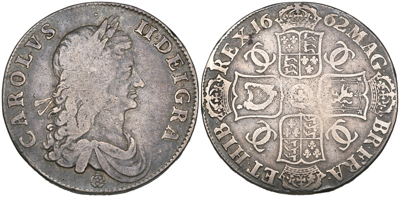 Charles II, crown, 1662, similar, edge dated 1662 (E.S.C. 344; S. 3351), very sl...