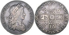 Charles II, crown, 1662, legend rearranged, without rose below bust, edge undated (E.S.C. 347; S. 3353), softly struck below date, fine

Estimate: 3...