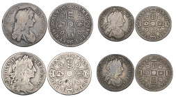 Charles II, shillings (2), 1668 second bust, 1684 fourth bust (E.S.C. 511, 559; S. 3375, 3381), very good to fine and sixpences (2), 1682 over 1, 1683...