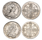 Charles II, sixpences (2), 1676, 6 over 5, 1677, (E.S.C. 570, 571; S. 3382), first stained, very fine and better, the overdate scarce (2)

Estimate:...