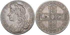 James II, crown, 1686 SECVNDO, first bust, without stops in legend (E.S.C. 741; S. 3406), good fine to very fine

Estimate: 400 - 500