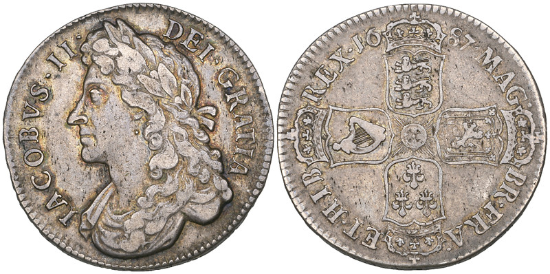 James II, halfcrown, 1687 TERTIO, first bust (E.S.C. 753; S. 3408), very fine
...