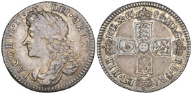 James II, sixpence, 1688, late shields altered from early, B over R in BR (E.S.C. 780; S. 3413), good very fine and toned, rare

Estimate: 180 - 220