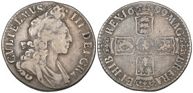 William III, shilling, 1699, ‘flaming hair' fourth bust (E.S.C. 1142; S. 3515), fine and scarce

Estimate: 150 - 200
