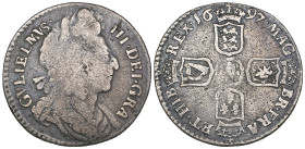 William III, sixpence, 1697 second bust (E.S.C. 1224; S. 3537), with old surface scratches, only very good but generally clear, rare

Estimate: 100 ...
