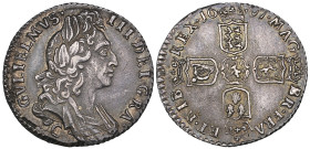 William III, sixpence, 1697 C (E.S.C. 1271; S. 3533), very minor striking flaw, bold good very fine and toned

Estimate: 150 - 200